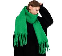 OUNIYA Grande sciarpa grossa oversize soffice sciarpa coperta grande lana spessa inverno caldo, Verde, Large