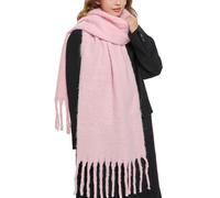 OUNIYA Sciarpa grande e spessa, sciarpe oversize soffici, coperta in lana, calda e spessa per l'inverno, rosa, L