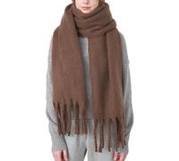 OUNIYA Sciarpa grande e spessa, sciarpe oversize soffici, coperta in lana, calda e spessa per l'inverno, Marrone, L
