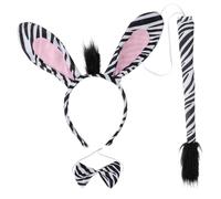 OUNONA 1 set Accessori Cosplay Zebra per Cerchietto con Orecchie Cravatta e per e Mascherate Materiale e Confortevole Adatto per Costumi Halloween e Compleanni