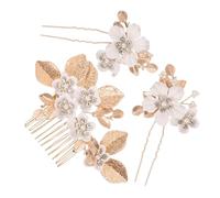 OUNONA 1 set Accessori per Sposa con Pettinino e Spilla Oro Combinazione per Acconciature Sposa per Donne e Ragazze
