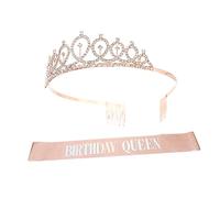OUNONA 1 set Coroncina Compleanno e Accessorio per Oro Rosa Set per Feste Matrimonio e Speciali Decorazione con per Donne e Ragazze