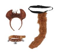 OUNONA 1 Set di Accessori per Costumi da Cavallo, Orecchie da Cavallo, Fascia per Capelli, Collare E Coda per Halloween, Cosplay, Feste, Travestimenti, Accessori per Costumi