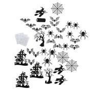 OUNONA 1 Set di Decorazioni per Porte di Halloween A Forma di Ragno Pipistrello E Strega Adesivi Articoli per Feste Ghirlande Pipistrelli Ragnatele Decorazioni per La Casa di
