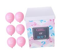OUNONA 1 Set di rivelazione del genere palloncini di genere reavl scatole per con lettere per shower sfondo sonoro banner ragazzo o ragazza Carta rosa