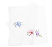 OUNONA 1 Set Fazzoletti Ricamati Motivi Floreali Eleganti per Donne E Speciali 3 Pezzi
