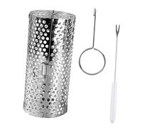 OUNONA 1 Set Gabbia Barbecue Rotante Netto cestello per griglia Rotante Maglia rotolando Cestino in Rete Kebab griglia per Barbecue Barbecue Acciaio Inossidabile Argento