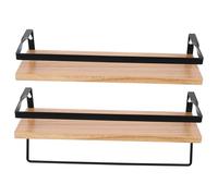 OUNONA 1 Set Mensola Galleggiante con Portasciugamani per Bagno Ripiano da Muro Vintage per Cucina e Resistente e Versatile