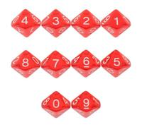 OUNONA 10 dadi poliedrici in acrilico numerati da 0 a 9, materiale | Dadi da gioco a 10 facce per giochi in omponente per macchina Mahjong automatica per giochi da tavolo, materiale