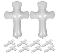 OUNONA 10 palloncini a forma di croce: palloncini giganti per battesimo, feste per la prima comunione, battesimo, compleanno, festa religiosa.