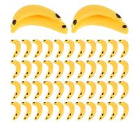 OUNONA 100 pezzi di mini frutta artificiale, simulazione di banana in miniatura, per la decorazione del paesaggio della casa delle bambole, per giochi di finzione