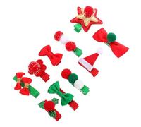 OUNONA 10pezzi Fermagli per Capelli Natalizi Fiocco Stella Forcine per Capelli Natalizie Accessori per Ragazza e Adulti