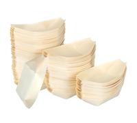 OUNONA 120 pezzi Barchette Finger Food in Legno Veneer Vassoi Forma di Barca per Sushi Snack e Dessert Catering Party Matrimoni