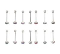 OUNONA 14 Pezzi Barbell Dritto per Piercing Lingua e Capezzolo Anelli Metallizzati Colorati con Pallina Rotonda Gioielli per Uomo e Donna Accessori Versatili e Facili da Cambiare