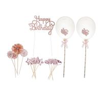 OUNONA 17 pezzi Toppers per Torte Compleanno Rosa Oro Decorazioni Festive per e Torte Accessori Creativi per Atmosfera