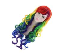 OUNONA 1pezzi Parrucca per Capelli Donna Lunga Sfumata Colore Cosplay Festa Parrucchino Ragazze Capelli Flessibili Confortevoli Lavare Cura Tocco Naturale Design Elegante