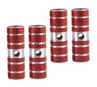 OUNONA 2 Paia Footpeg Cilindrico per Bicicletta e Mountain Bike, Rosso | Lega di Alluminio, Sgancio Rapido, un Lato 9, 5mm e L'altro 10mm, Robusto e Facile da Installare