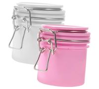 OUNONA 2 pezzi Barattolo per Colla Ciglia Estensioni da Vasetto per Conservazione Colla Lash Design Compatto e Leggero Bianco e Rosa