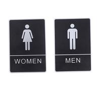 OUNONA 2 pezzi Cartello Wc Uomo Donna in Abs Adesivo Muro Facile da Applicare per Bagno Pubblico e Privato Segnale Toilette Riutilizzabile Senza Forare