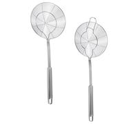 OUNONA 2 Pezzi Cucchiaio Filtrante Acciaio Inossidabile Schiumarola per Pasta e Frittura Design con Lungo Scolapasta per Cucina Ristoranti e Bar Snack