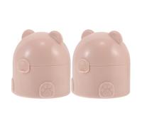 OUNONA 2 pezzi di scatola di polvere e applicatore di talco in cotone riutilizzabile a forma di orso - contenitore vuoto per polvere sciolta con setaccio per la cura del bambino in viaggio a casa