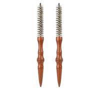 OUNONA 2 pezzi di setole di cinghiale pettine piccolo rullo rotondo spazzola per capelli ciuffo strumento per lo styling manico in legno per salone barbiere asciugatura frangia riccia parrucchiere