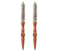 OUNONA 2 pezzi di setole di cinghiale pettine piccolo rullo rotondo spazzola per capelli ciuffo strumento per lo styling manico in legno per salone barbiere asciugatura frangia riccia parrucchiere