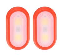 OUNONA 2 Pezzi Luce di Sicurezza LED a Clip per Corsa Notturna | Camminare e Andare in Bici, Corpo in ABS Rosso, Alimentazione 2 Batterie Aaa Non Incluse