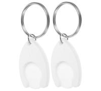 OUNONA 2 Pezzi portachiavi in metallo inossidabile buio catena chiave acciaio Accessori con gettone per carrello della spesa portatile portachiavi del carrello della spesa plastica