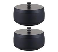 OUNONA 2 pezzi Posacenere: 8,8x8,8x7 cm Vassoio per fumatori in acciaio inossidabile con coperchio - Portasigarette antivento e senza per viaggi, patio, auto, uso