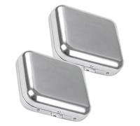 OUNONA 2 Pezzi Posacenere Tascabile Mini in Acciaio con Portatile e Robusto per Viaggi e Fumatori Design Quadrato Facile Pulire