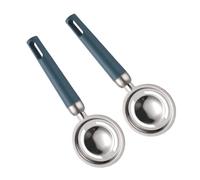 OUNONA 2 pezzi Separatore di Albume e Tuorlo Uova in Acciaio Inossidabile con Manico PP Doppia Perdita Rapida Design Compatto e Sospensione Utensili da Cucina Pratici e Resistenti Blu