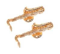 OUNONA 2 Pezzi Spilla per Sassofono in Lega Color Oro Design Unico, per Maglioni e Borse, per Coro e Orchestra come Regalo per Appassionati di Musica
