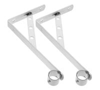 OUNONA 2 Pezzi Supporto per Asta Guardaroba in Acciaio Inox | Design Laterale Esteso, Struttura Triangolare Stabile, Finitura Argento, per Asciugare Capi Grandi