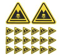 OUNONA 20 adesivi per etichette di avvertenza di sicurezza - Decalcomania di avvertimento di pericolo in vinile autoadesivo per lo stoccaggio di rifiuti chimici pericolosi per ambienti di laboratorio