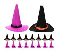 OUNONA 20 Pezzi Mini Cappelli in Feltro per Decorazioni Halloween Cappelli Miniatura per Bambole Accessori Creativi per Feste e Progetti DIY e Folletto Nero
