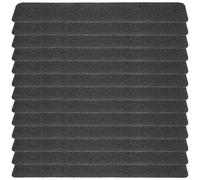 OUNONA 20 Pezzi Nastro Antiscivolo Pesante Grits Strisce Autoadesive Impermeabili in Pet Nero per Esterni e Interni Protezione Antiscivolo per Scale Rampe e Ambienti Marini