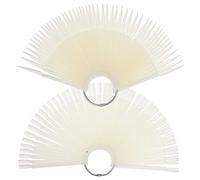OUNONA 200 pezzi Espositore Unghie Ventaglio con Sticks Unghie Riutilizzabili Strumenti per Manicure Art per Principianti e