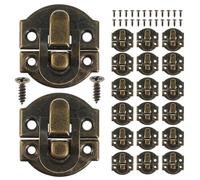 OUNONA 24 pezzi di chiusura a leva antica a becco d'anatra, chiusura a molla in legno per scatola portagioie in legno, armadietto, cassetta degli attrezzi, 1,1'' x 1,2''
