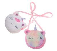 OUNONA 2pezzi Borsa Unicorno Donna Portamonete Borsa Tracolla Piccola Esterno Astuccio Rossetto Tracolla Pochette alla Moda Carina Riporre Chiavi Monete Balsamo Labbra