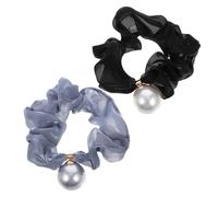 OUNONA 2pezzi Elastici per Capelli in Rete Decorazioni Perlate Accessori Eleganti per Bambine Adatti per Chignon Code di Cavallo e Raccolti Notturni