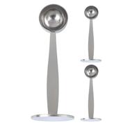 OUNONA 3 cucchiai 2 in 1 per caffè espresso, per macinare e pressare | Cucchiaio dosatore in acciaio inox con fondo pressato per macinare e pressare i chicchi di caffè.