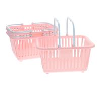 OUNONA 3 pezzi Cestini Piccoli in Plastica con Manico Portaoggetti Portatile per Bagno Cucina e Spiaggia Organizer Multiuso per Frutta Giocattoli e Prodotti da Bagno Facile da Pulire