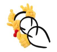 OUNONA 3 pezzi Fasce Capelli Cartoon Creative con Gesti Mani Divertenti per Ragazze Fascia Testa con Segni Vittoria Cuore Accessori Festa Natale Halloween