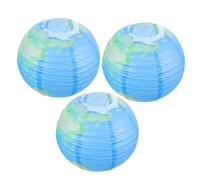 OUNONA 3 pezzi Lanterna di Carta Globo Decorazione Compleanno Colorata Leggera e Robusta in Carta e Adatta per Feste e Addobbi di Compleanno