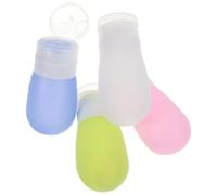 OUNONA 4 pezzi Bottiglie da Viaggio in Silicone Contenitori Trasparenti per Shampoo e Lozione Resistenti Perdite Facili da Riempire e Pulire per Viaggi e Attività Outdoor