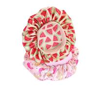 OUNONA 4 pezzi Cappelli Notte per Satin Dormire Antiscivolo per Ragazzo Ragazza Protezione e Letto Taglia Adatta Design Elastico Traspirante