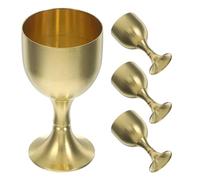OUNONA 4 pezzi di bicchieri per calice in rame: bicchieri per comunione dorati vintage - calici in metallo per liquori rituali per la prima comunione, forniture per la chiesa