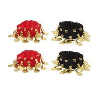 OUNONA 4 pezzi di gioielli da danza per donna: cavigliera per danza del ventre da donna - braccialetto alla caviglia per costume, catena per danzatrice del ventre, gioielli per feste e abiti da