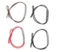 OUNONA 4 pezzi Elastici per Capelli con Strass Fasce per Coda di Cavallo per Ragazze e Donne Accessori per Capelli Elastici Resistenti e Decorativi per Medi e Lunghi